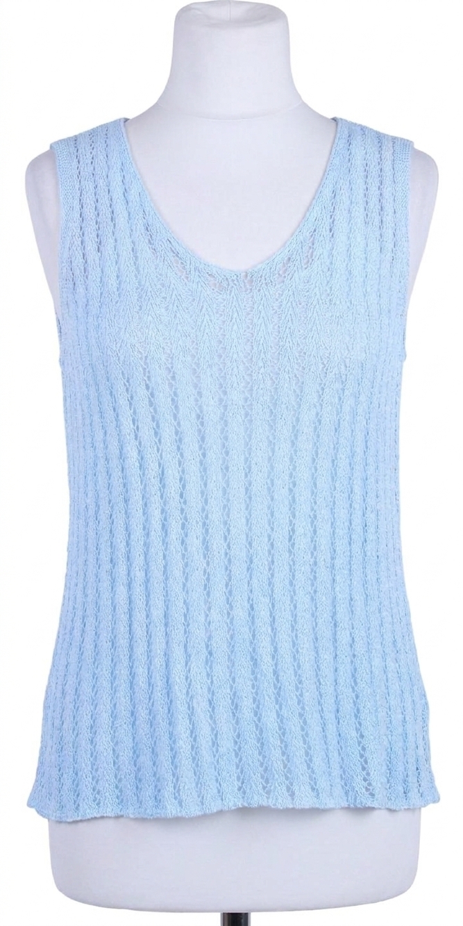 NEW GIGI MODA positano mesh tank top in baby blue